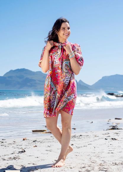 Barbie dress, Pink Bold Paisley