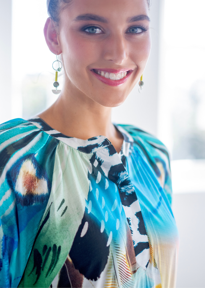 Jubilee Dress, Blue Animal Lace