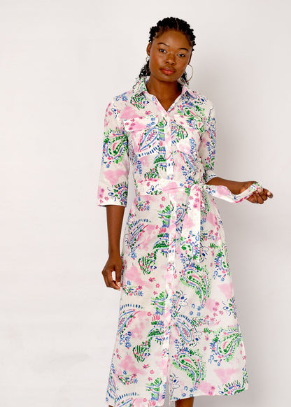 Betty Button dress in Pastel Bloom