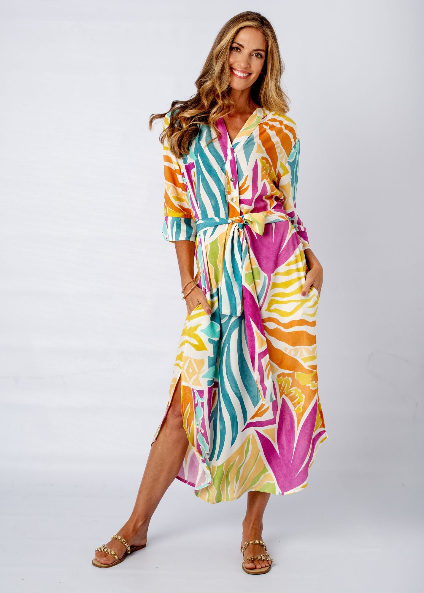 Fergie Cuffed Sleeve  Dress,  Shoreline