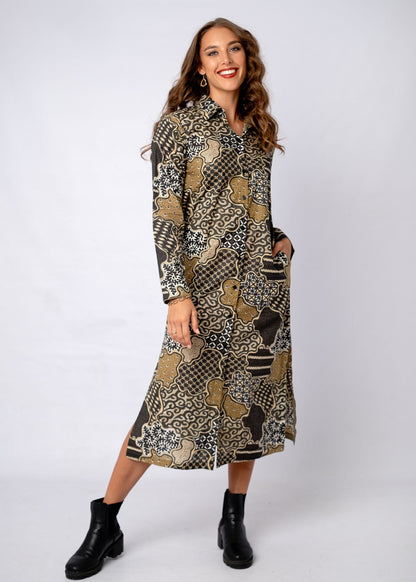 The Emma Shirt Dress in Terra Mosaic