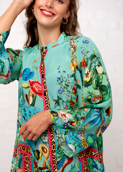 Amalfi Dress in Seagreen Lion