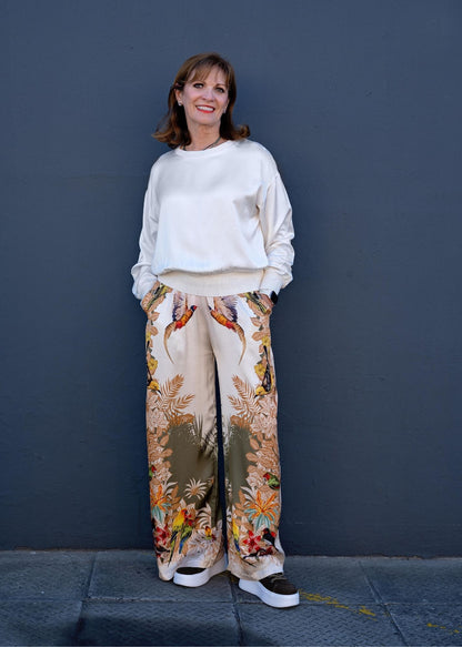 Lila Crew Top Long  Sleeve in Cream