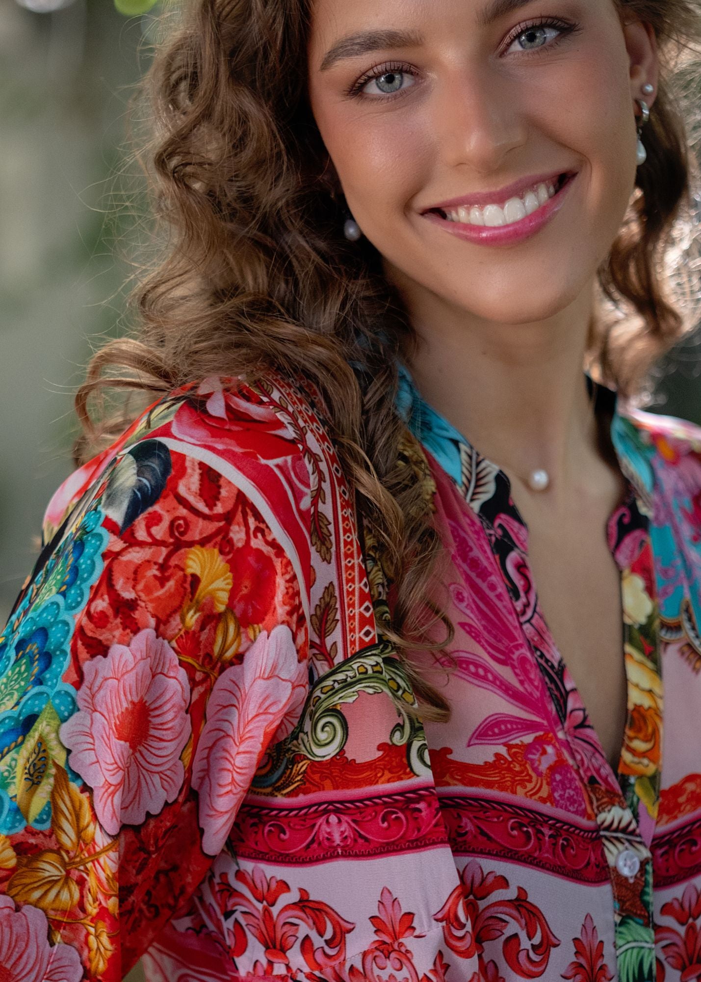 Sophie Frill Dress in Royal Summer