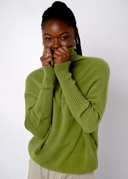 Urban Cozi Poloneck in Olive Green  **FREE SIZE FITS S - XL**