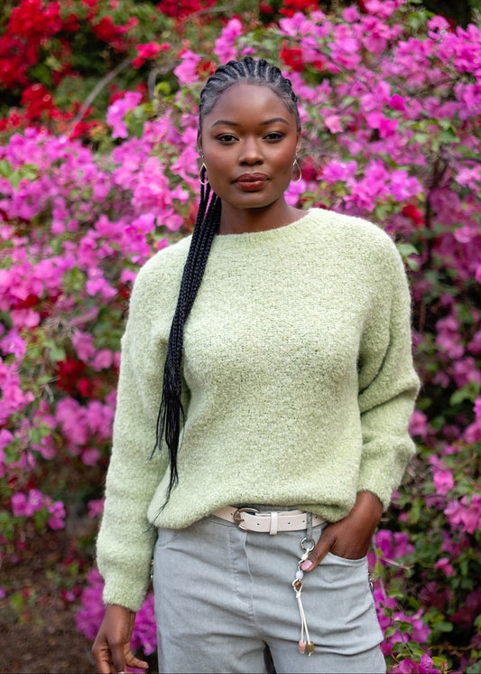 Chunky Round Neck Knit in Pistachio