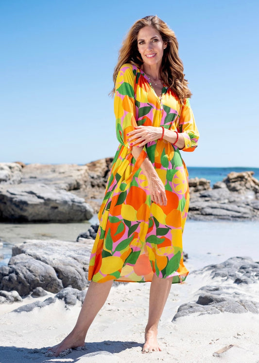 Andrea Dress in Orange citrus