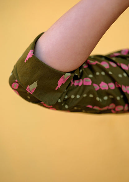 Emma Shirt Dress in Moss Green