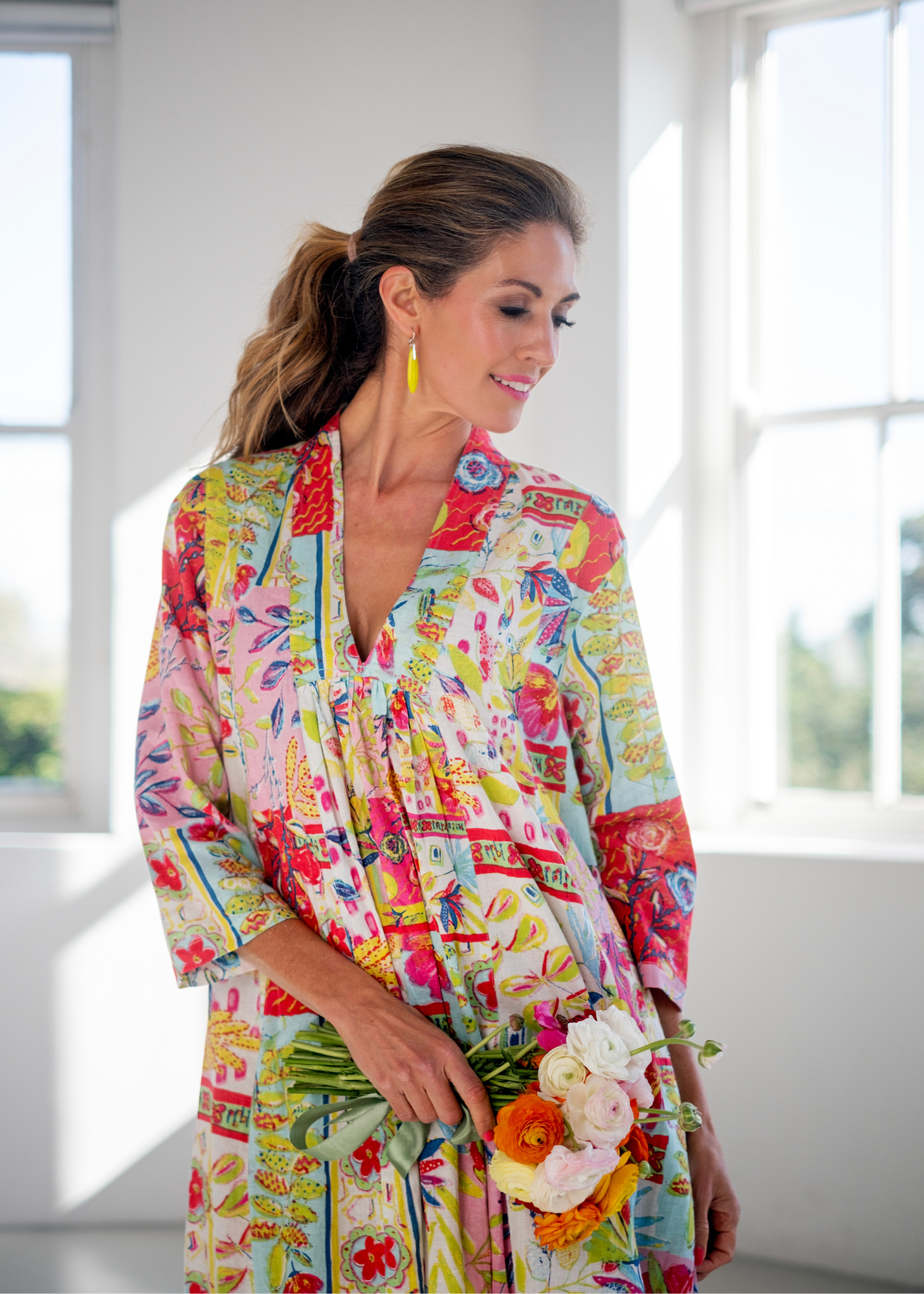 Ivy Dress, White Multicolour floral
