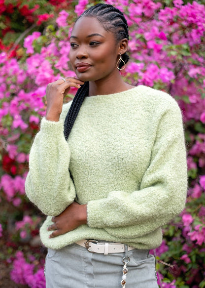 Chunky Round Neck Knit in Pistachio