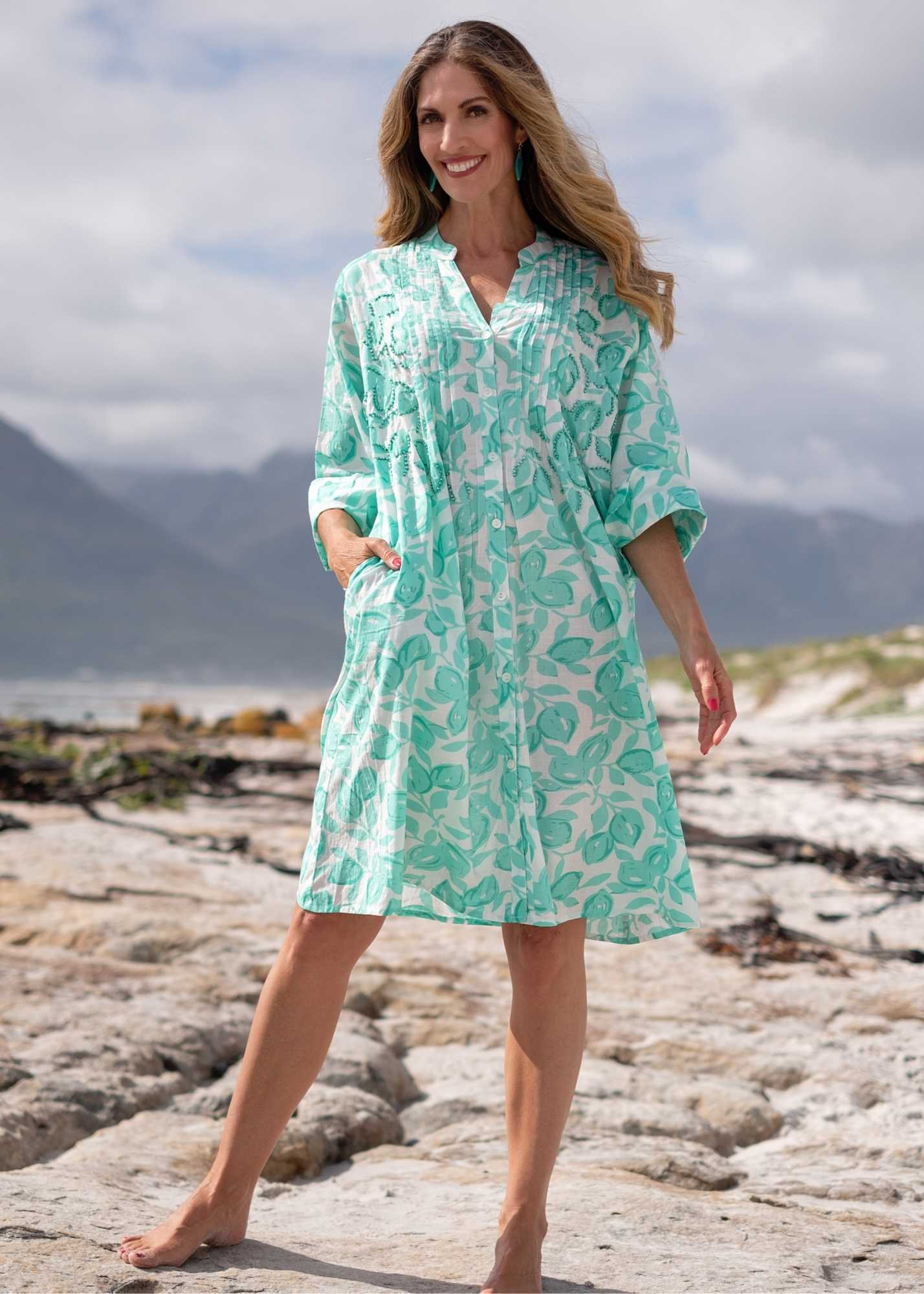 Manarola Dress in Turquoise