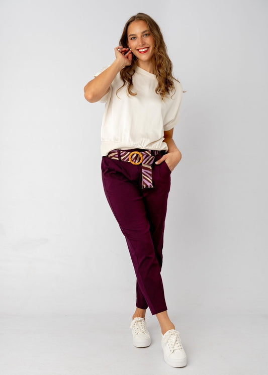Venetian Cropped Pants in Bordeaux