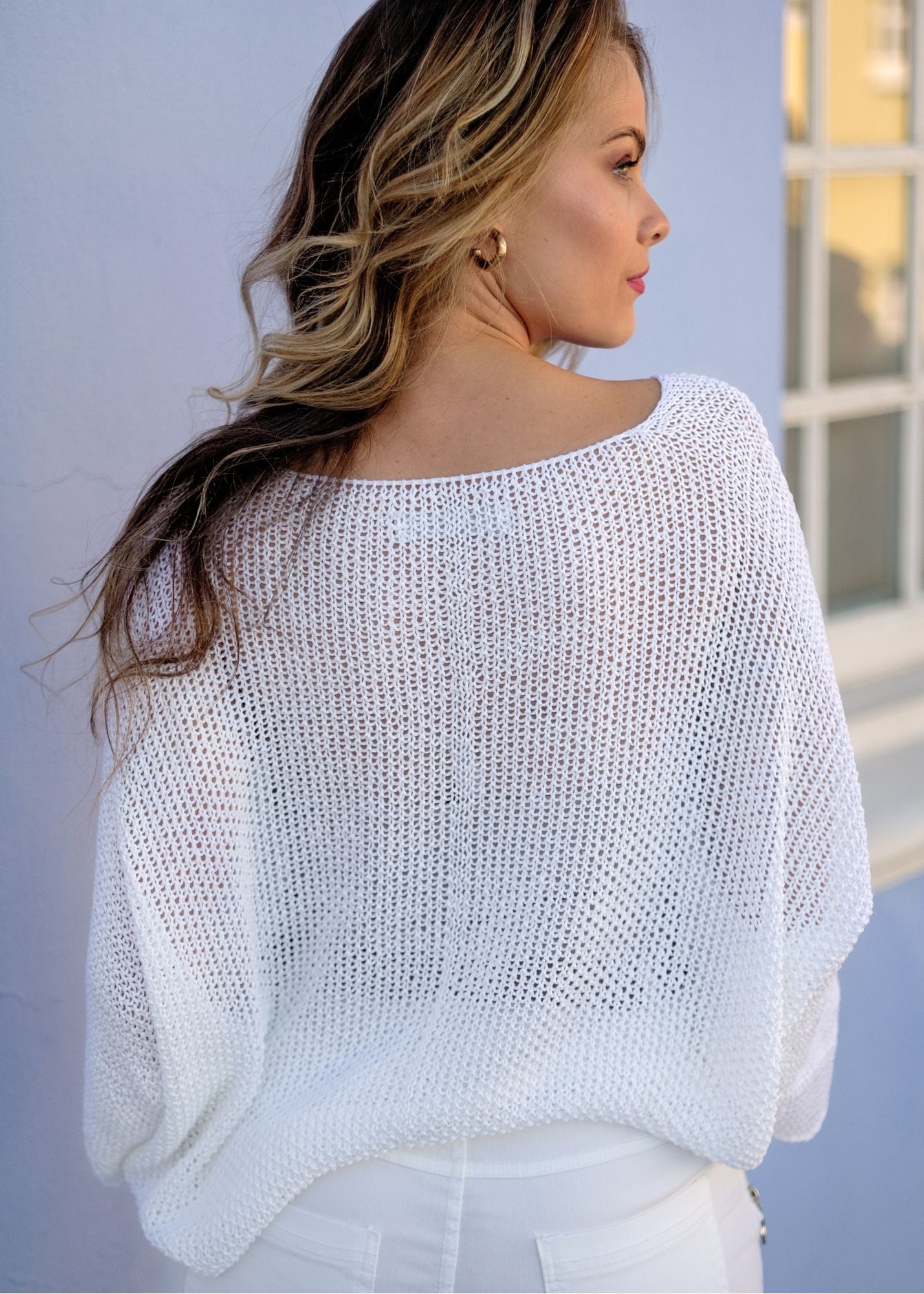 Riviera Summer Knit Top in White
