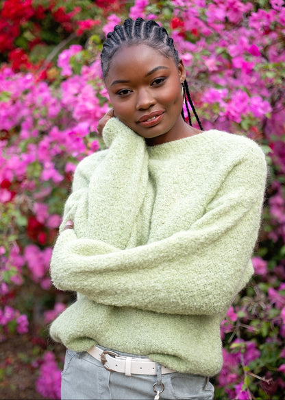Chunky Round Neck Knit in Pistachio
