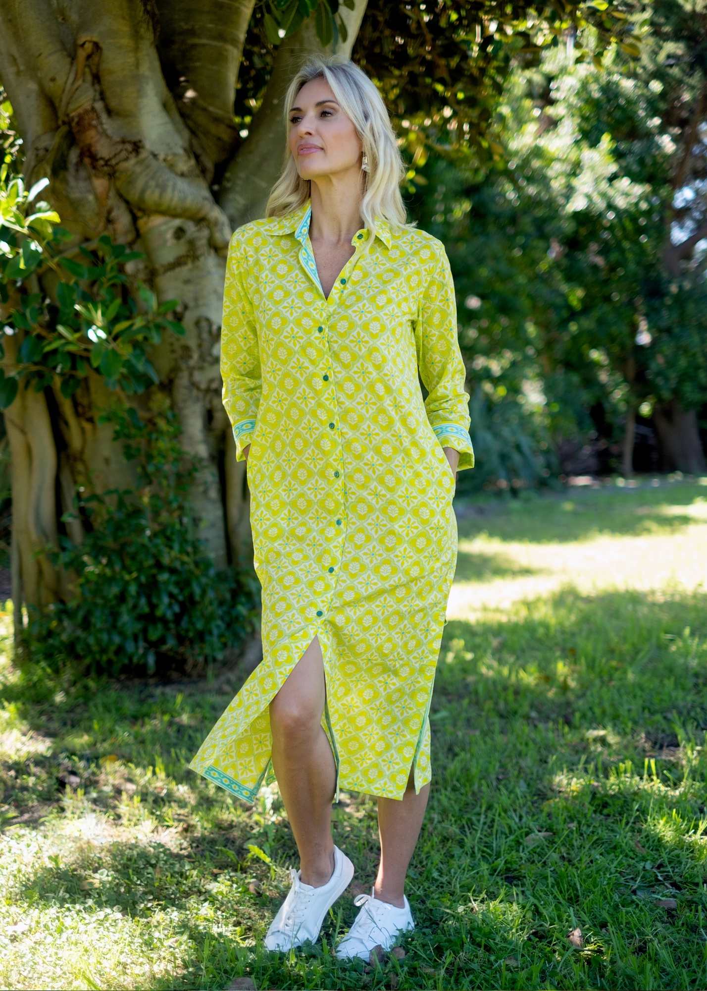 Emma dress in Lime