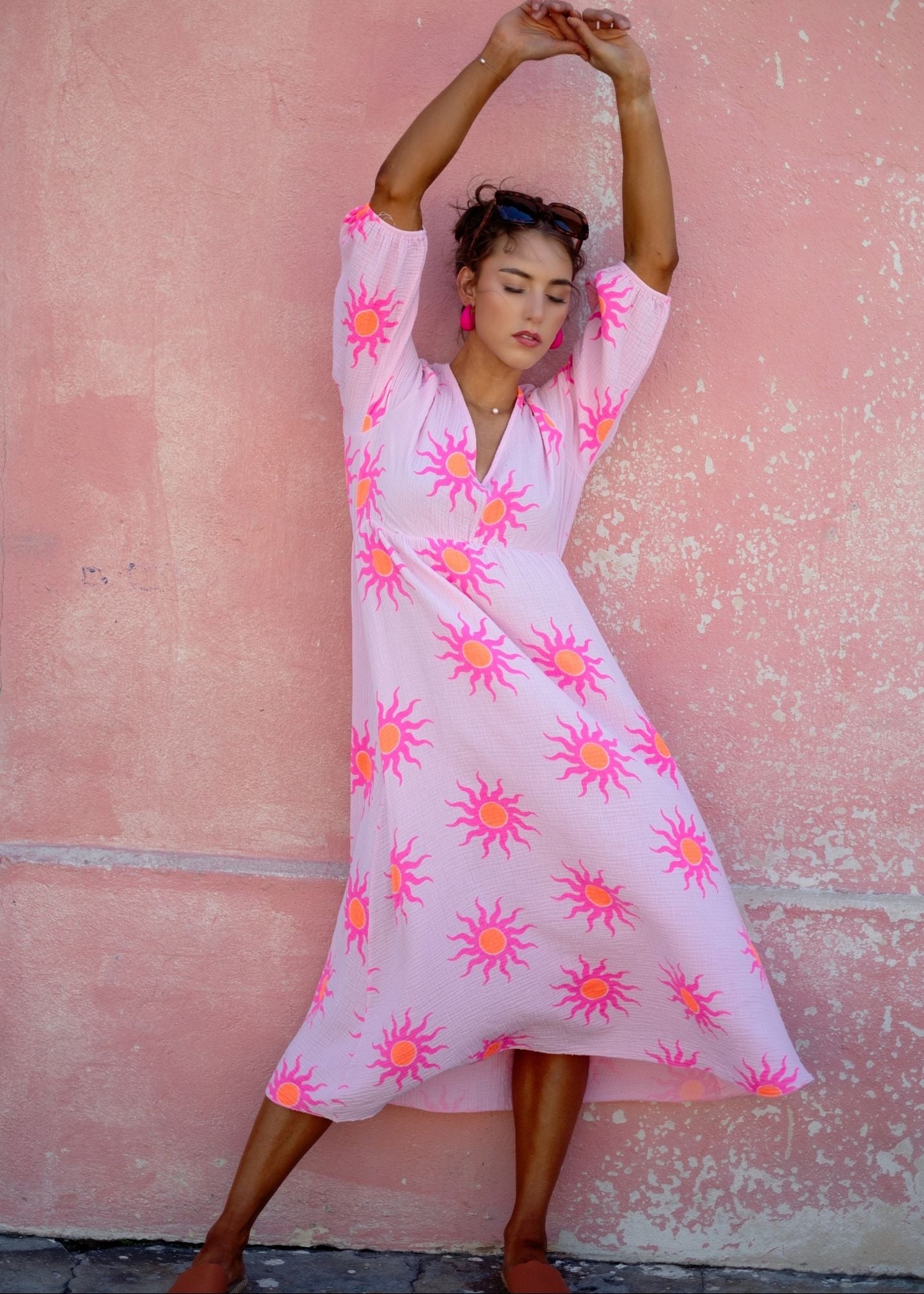 The Marisol Dress in Sunny Pink
