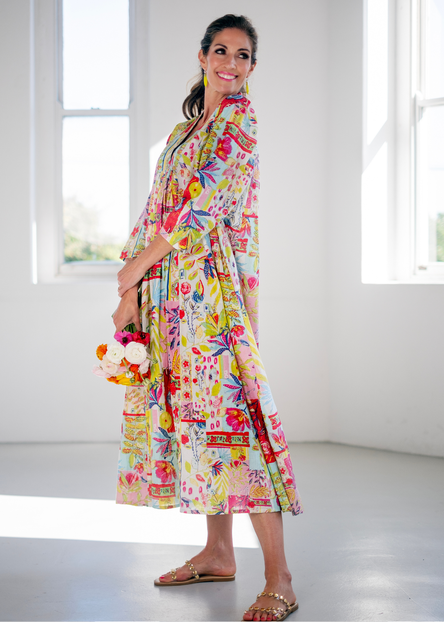 Ivy Dress, White Multicolour floral
