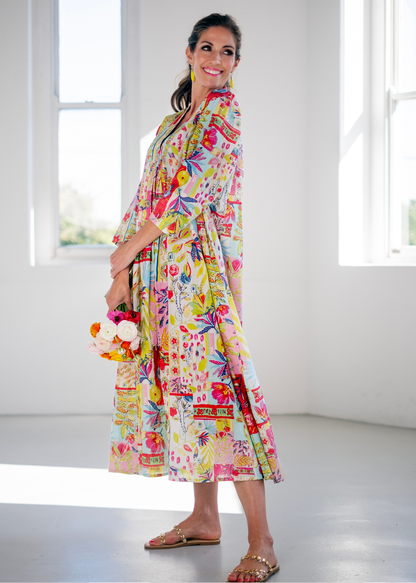 Ivy Dress, White Multicolour floral