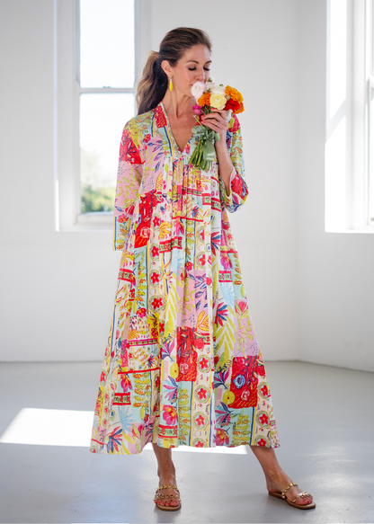 Ivy Dress, White Multicolour floral