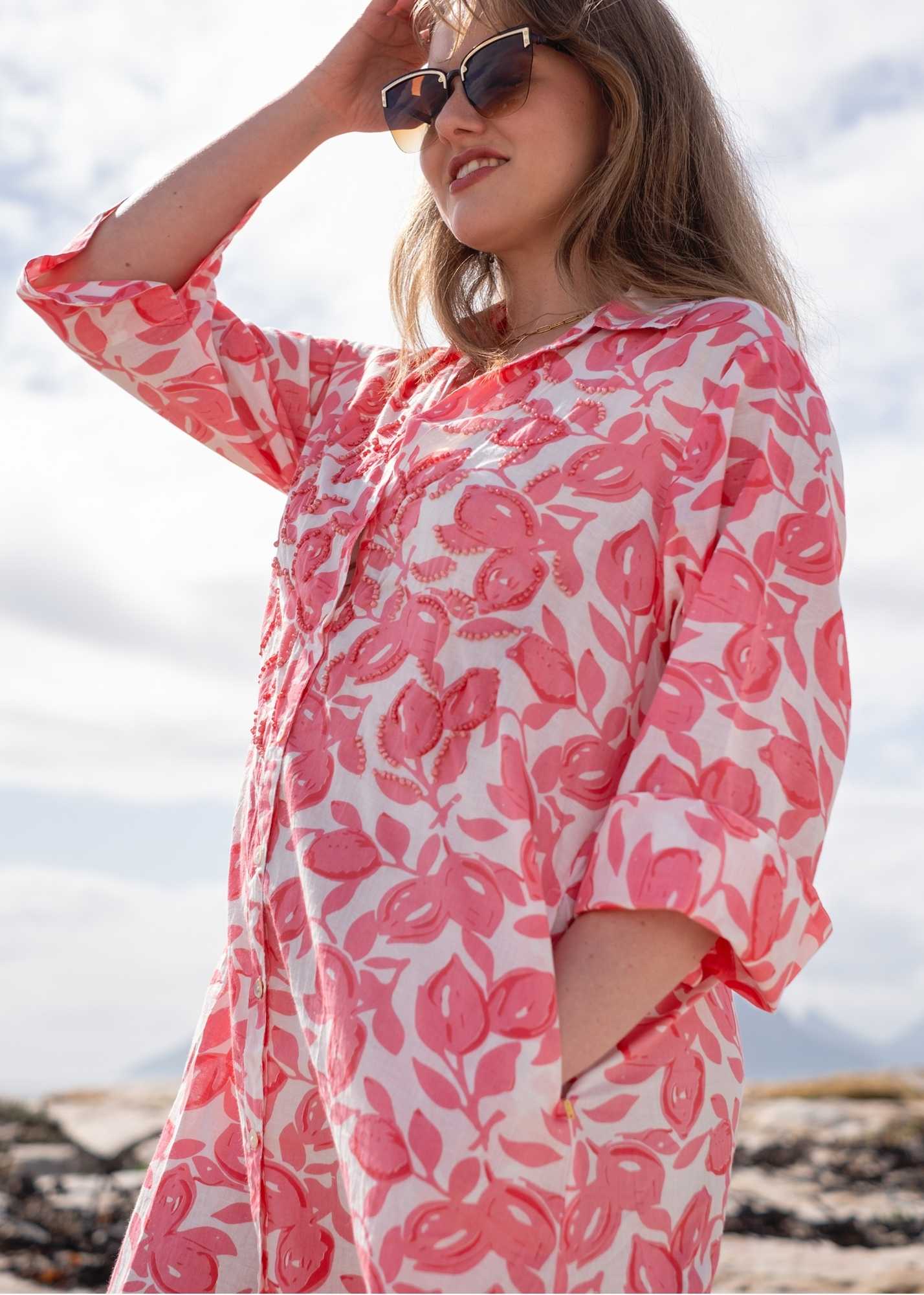 Manarola Dress in Coral
