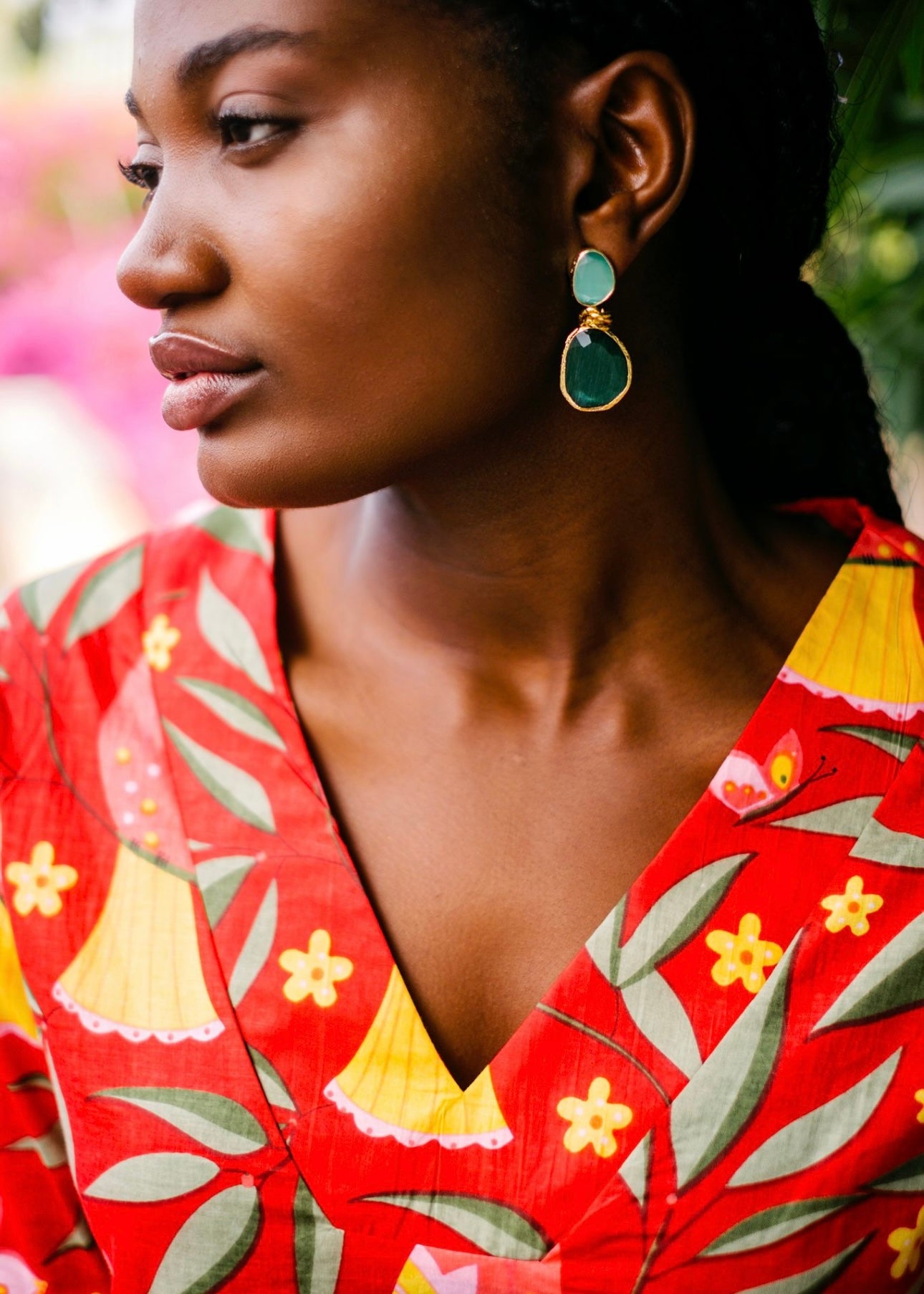 V-Neck tunic, Red bird