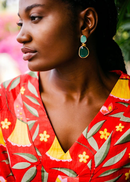 V-Neck tunic, Red bird