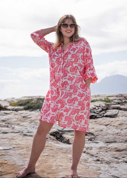 Manarola Dress in Coral