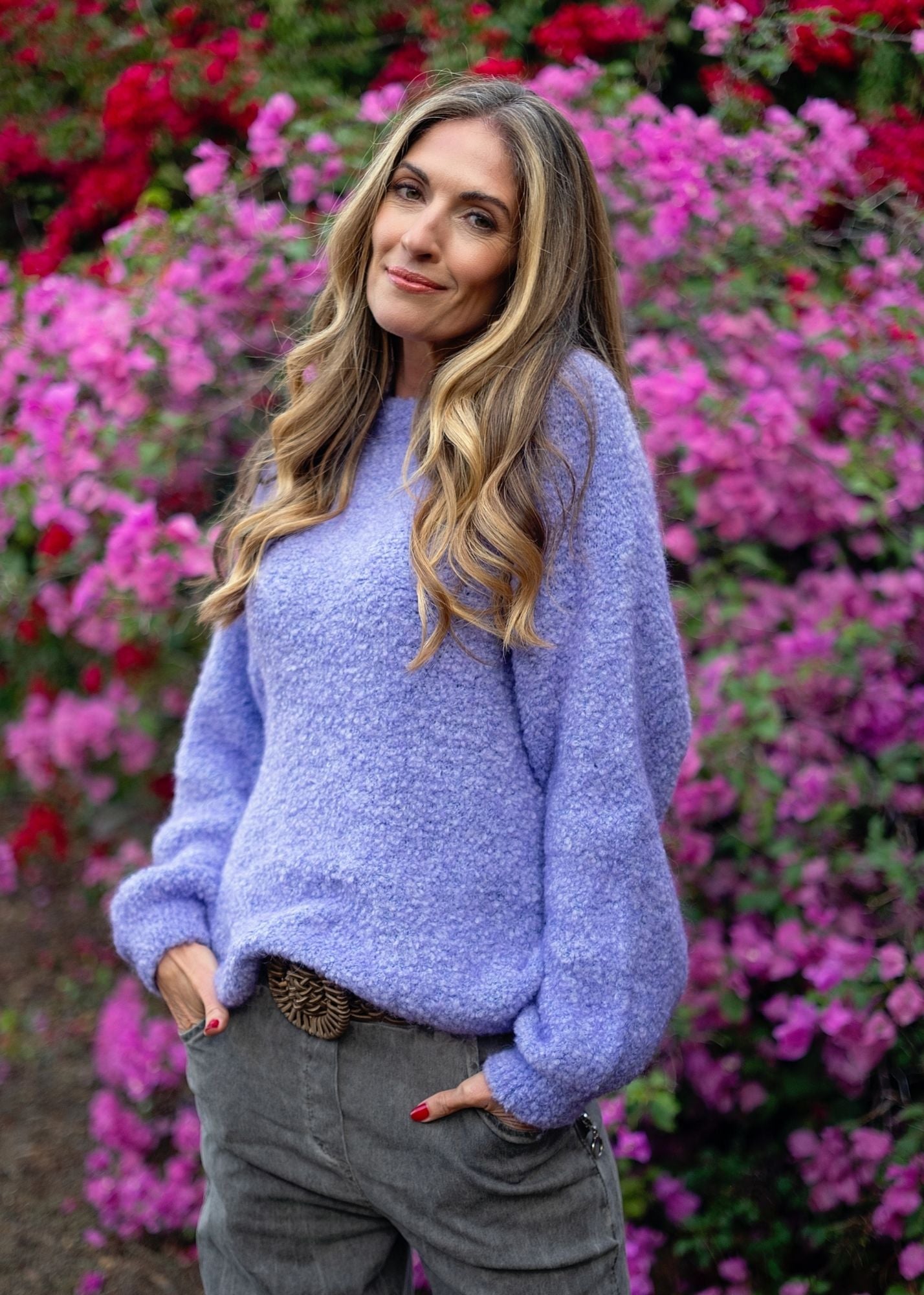 Chunky Round Neck Knit in Lavender