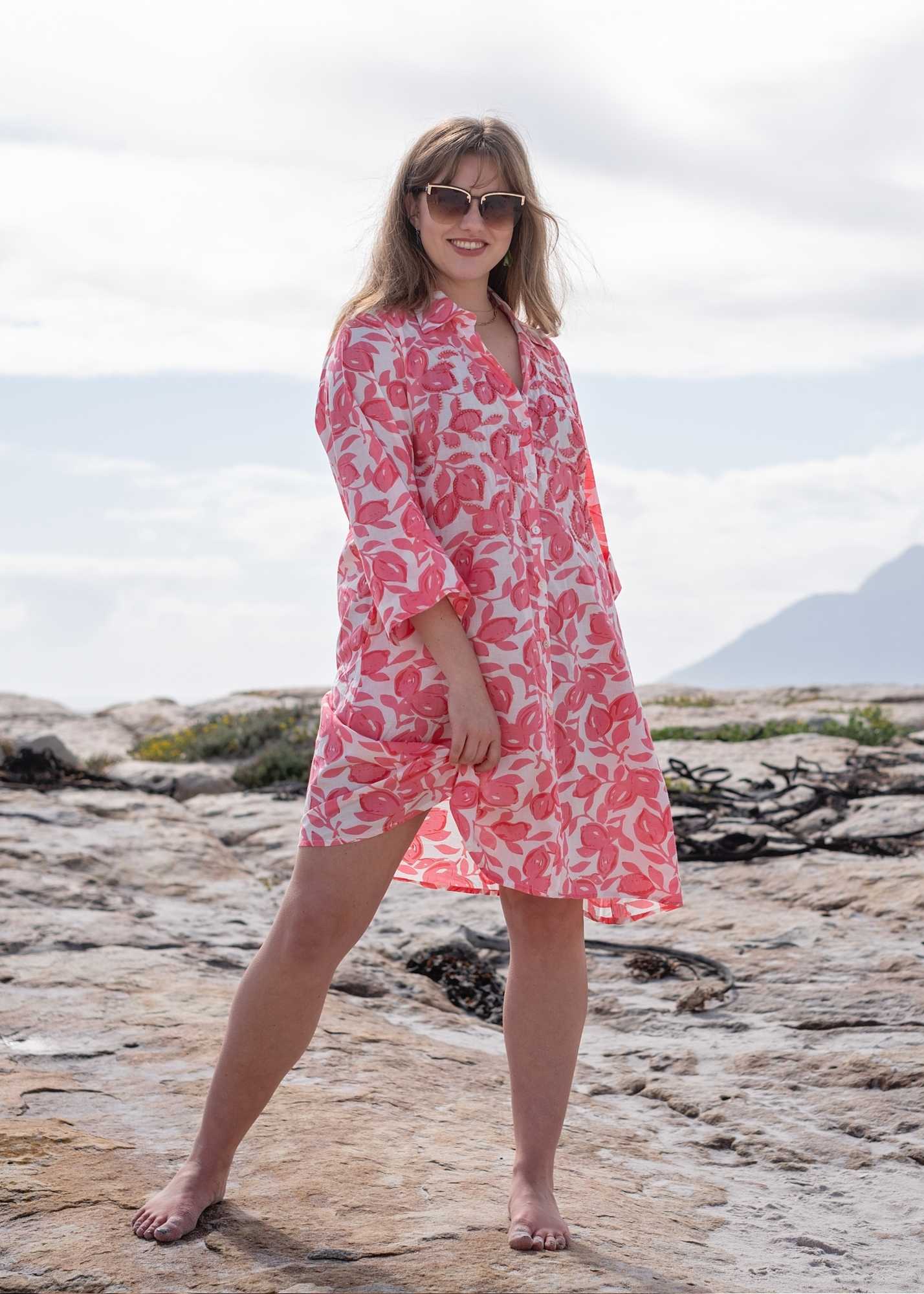 Manarola Dress in Coral