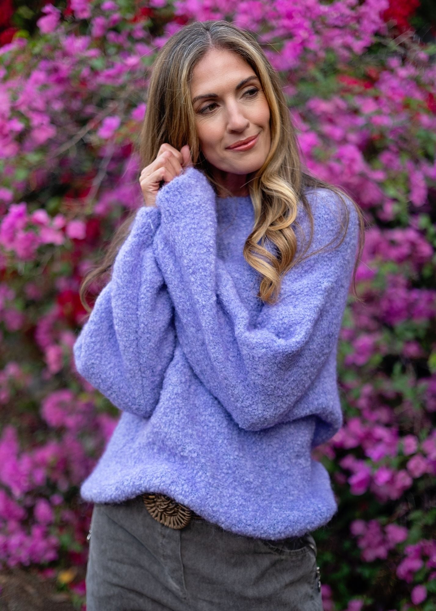 Chunky Round Neck Knit in Lavender