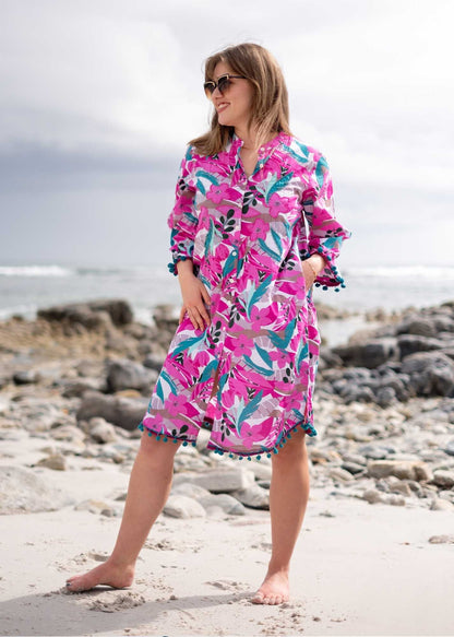 Amalfi Bloom Dress in Fuschia