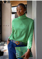 Stella Star Knit Polo Neck in Grass Green