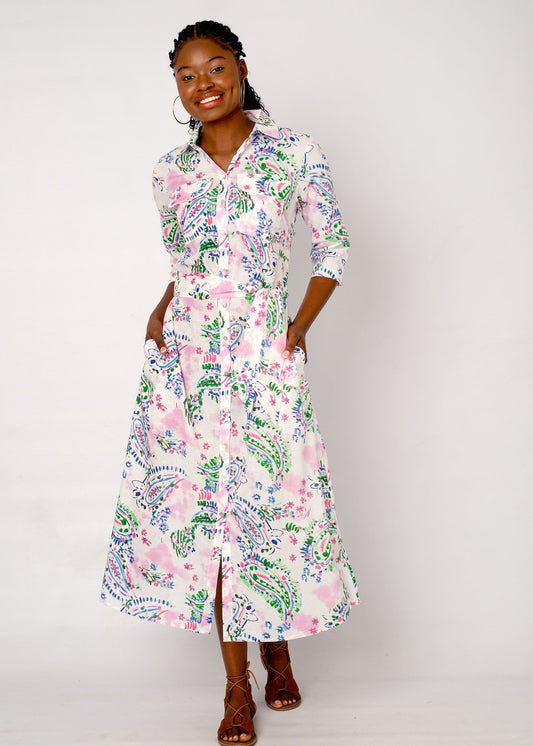 Betty Button dress in Pastel Bloom