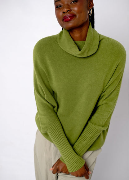Urban Cozi Poloneck in Olive Green  **FREE SIZE FITS S - XL**