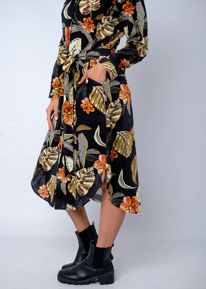 Laura Shirt Dress in Midnight Garden