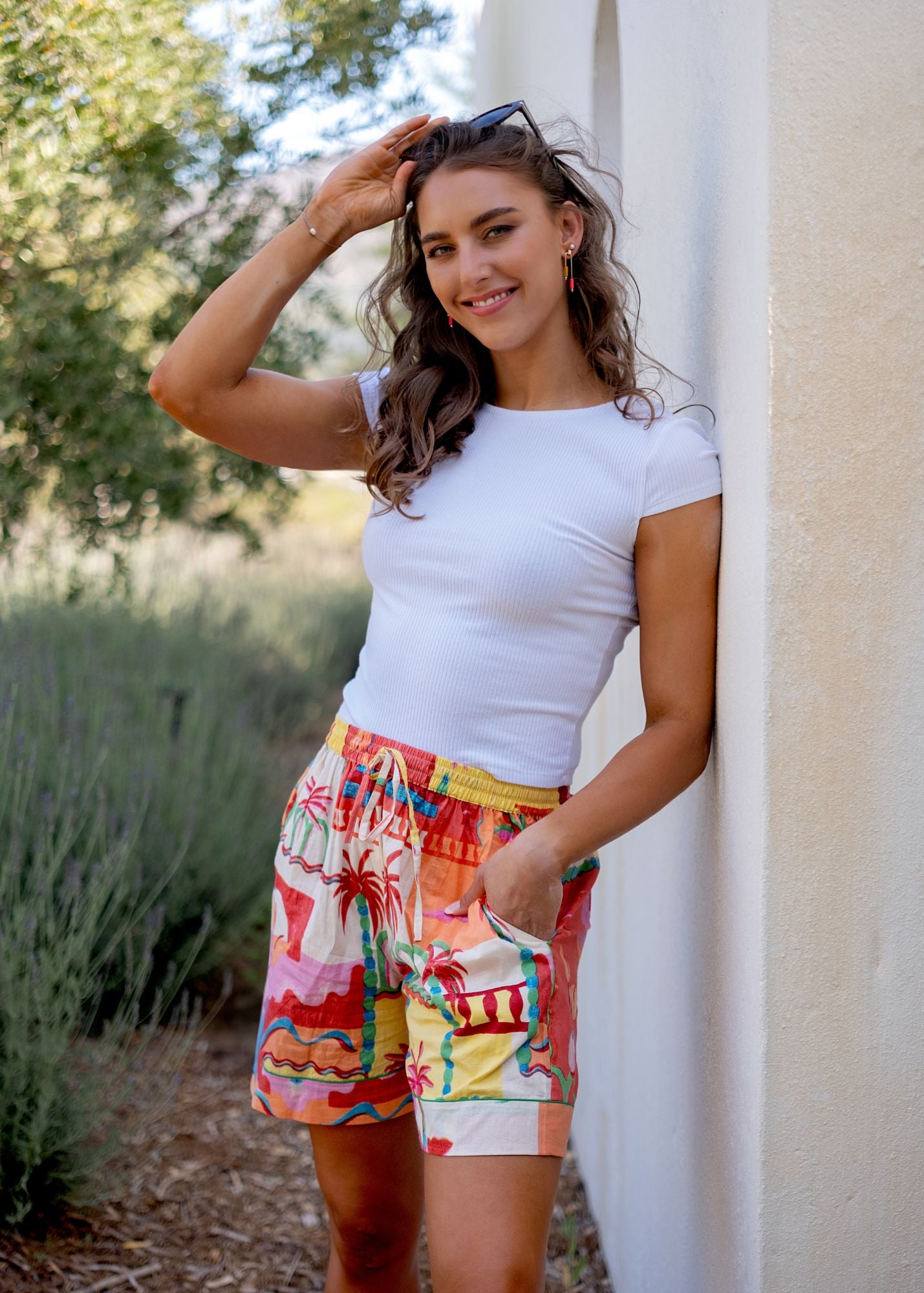 The Isola Short Set in Coral Tropical