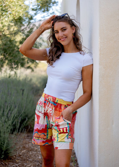The Isola Short Set in Coral Tropical