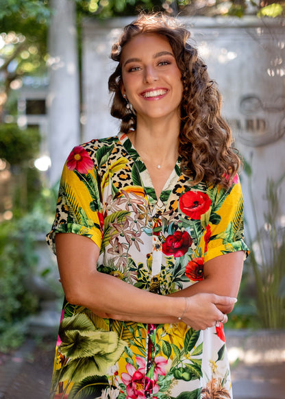 Maxine Dress in Colourful Jungle