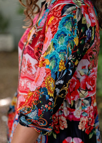 Sophie Frill Dress in Royal Summer