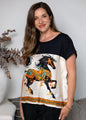 Lila Majestic Horse Print Shirt