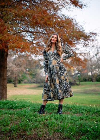Nina Dress in Terra Mosaic