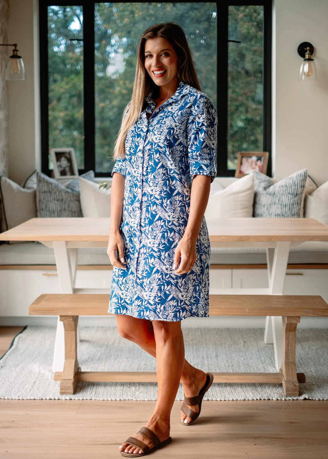 Pia dress in Blue Floral