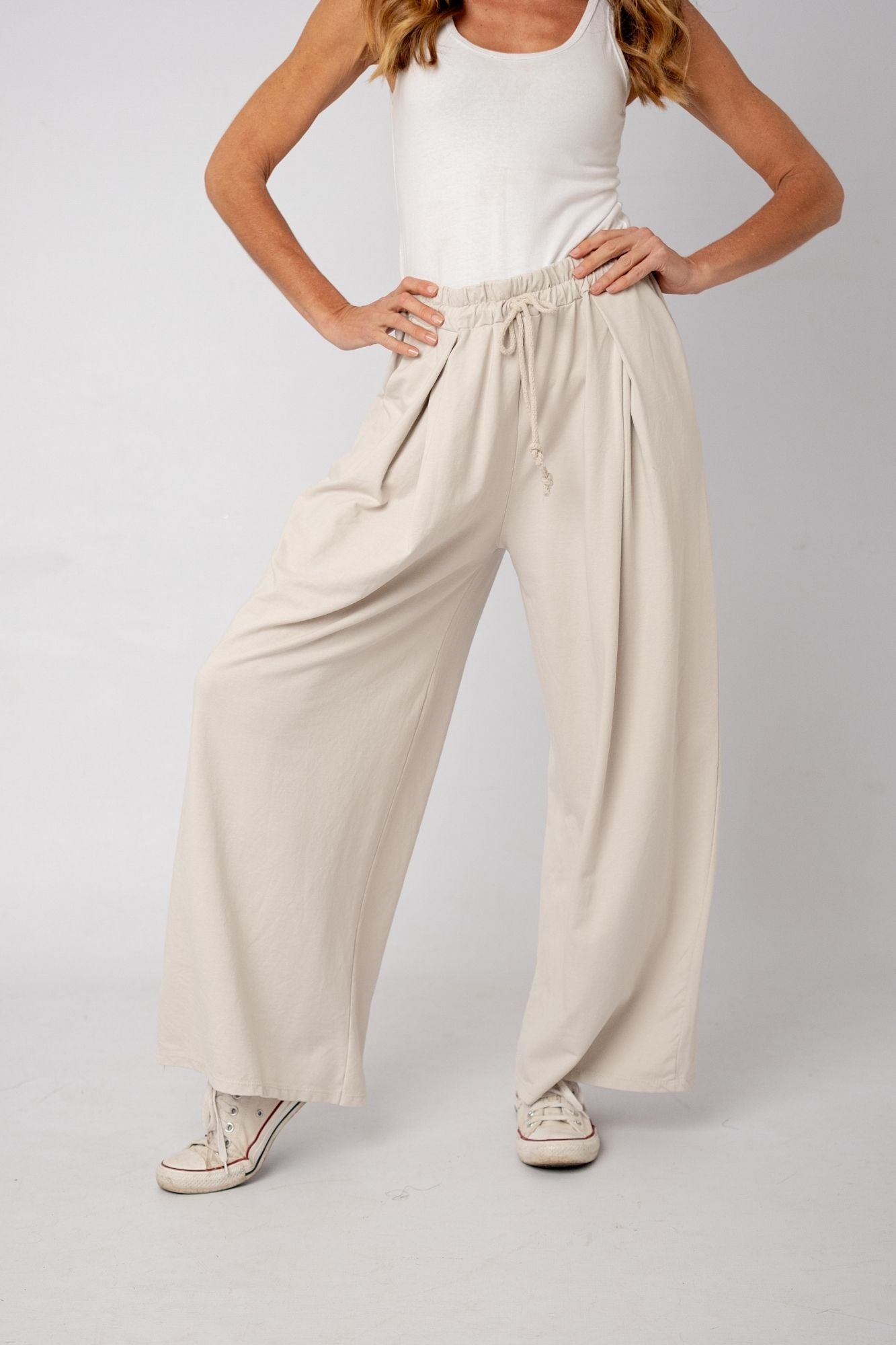 The Super Slouch Trakkie pants  in Stone