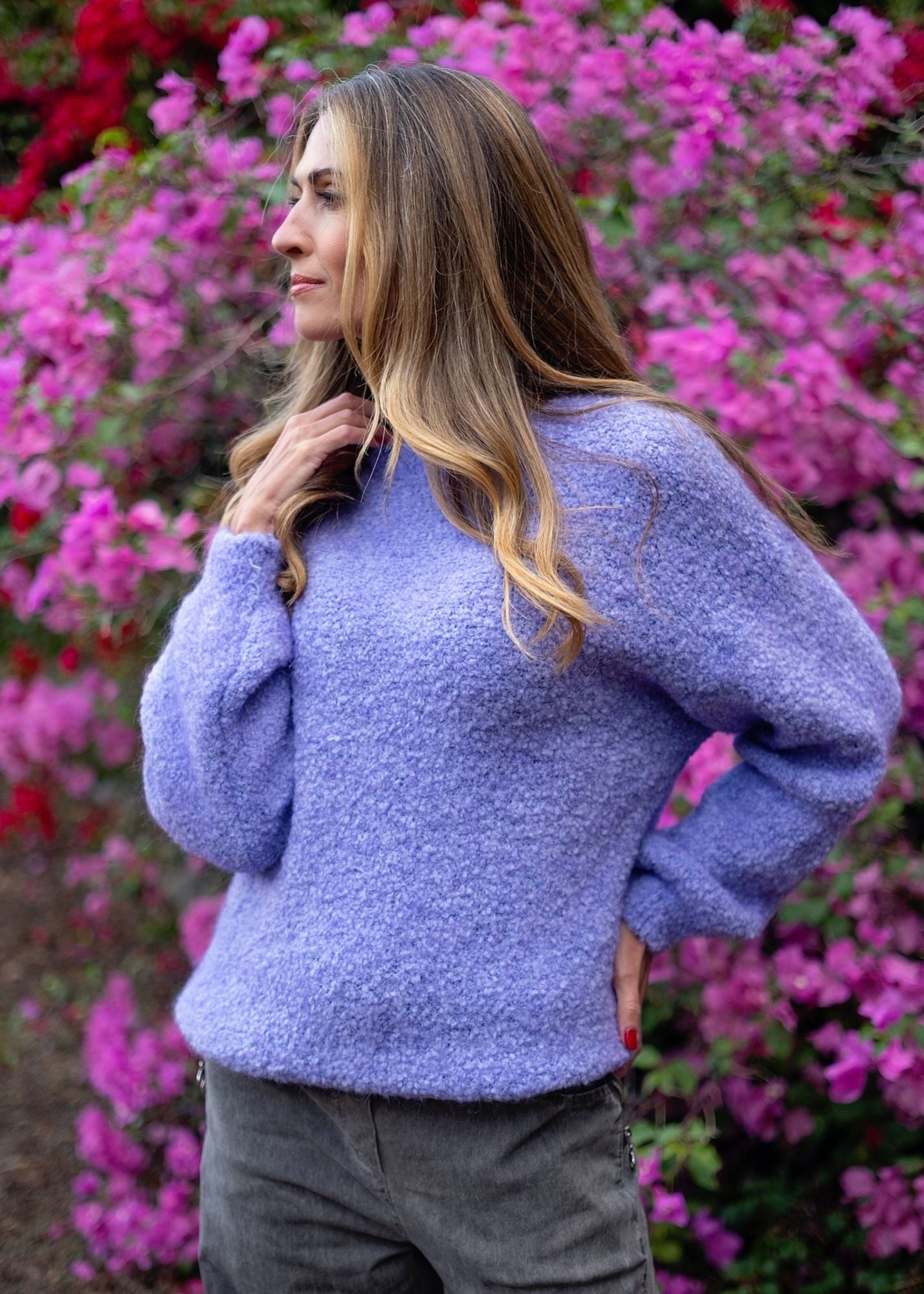 Chunky Round Neck Knit in Lavender