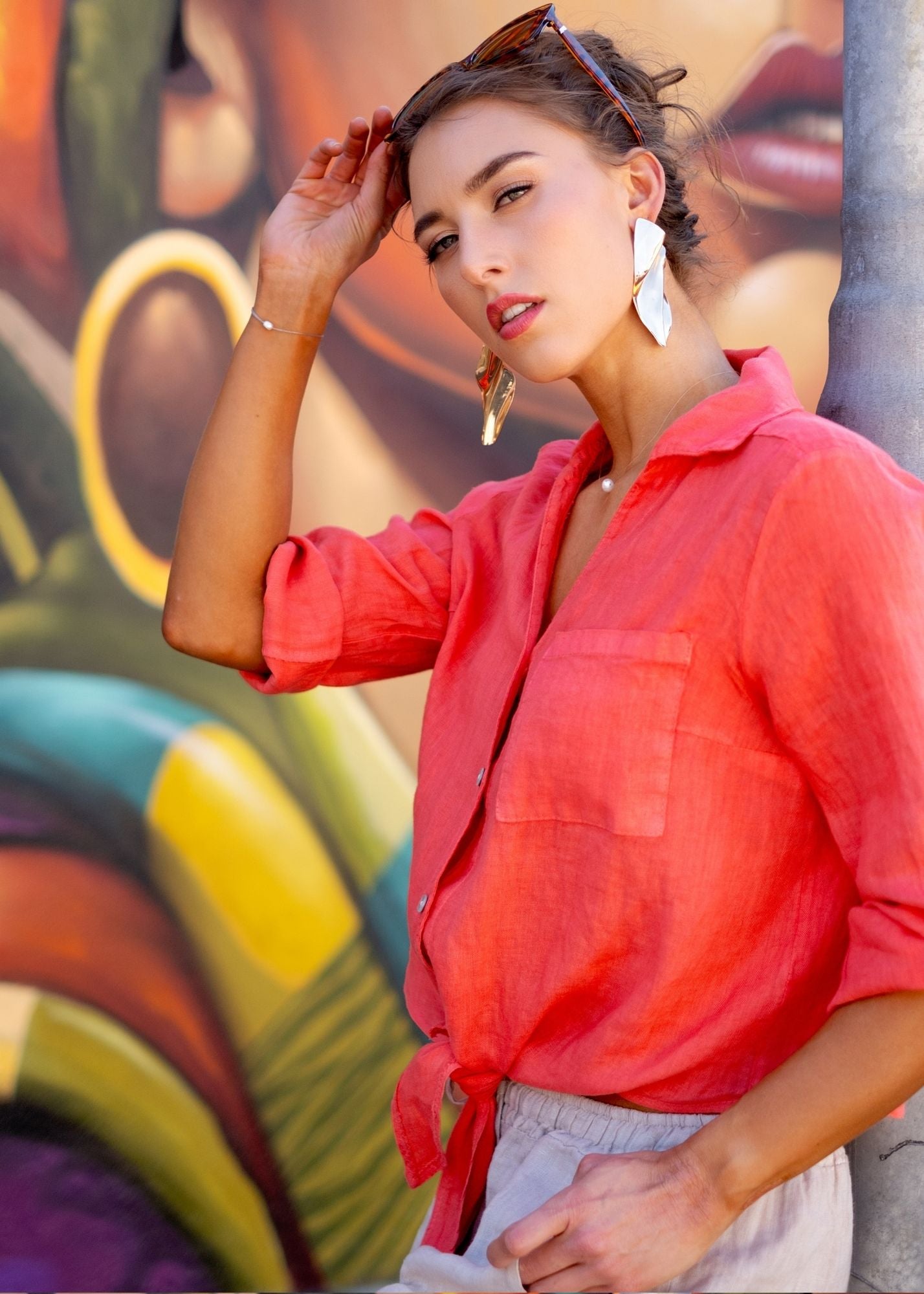 La Vita Linen Shirt - Coral