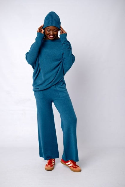 Urban Cozi Asymmetrical Sweater in Breonne Blue