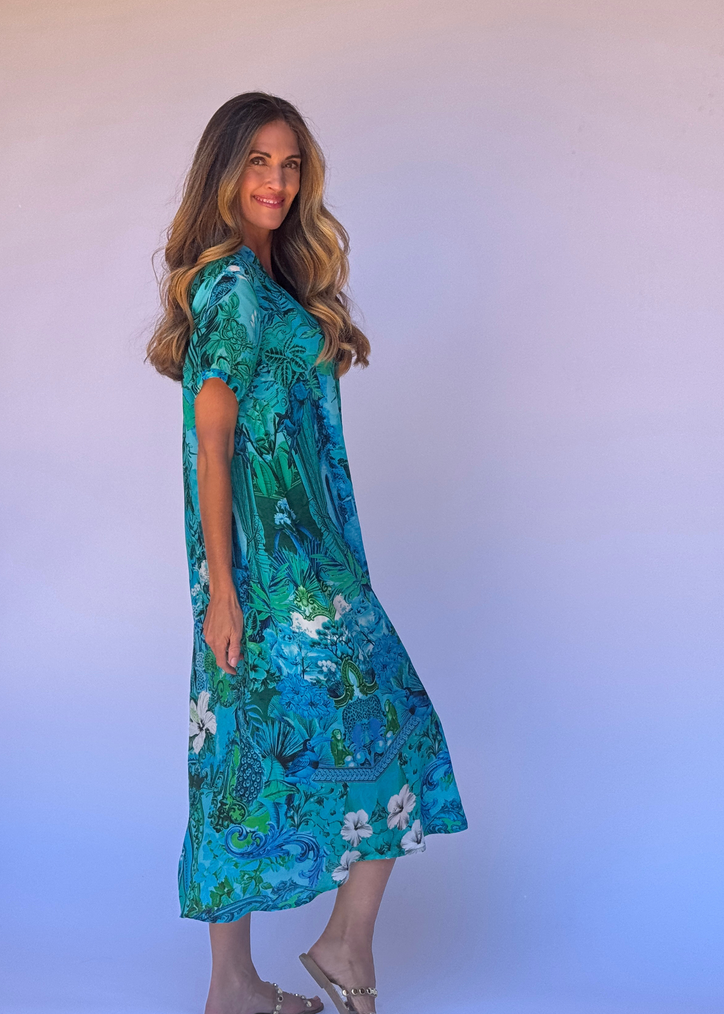 Maxine Dress in Blue Paradise