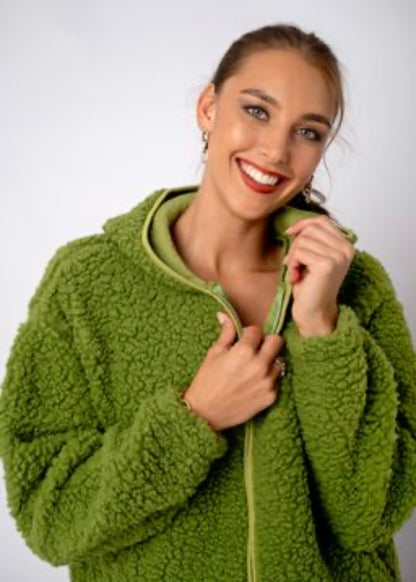 Teddy Jacket in Olive Moss