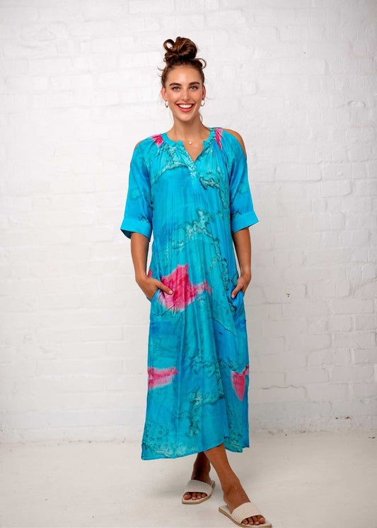 Adalynn Dress in Turquoise Tulip