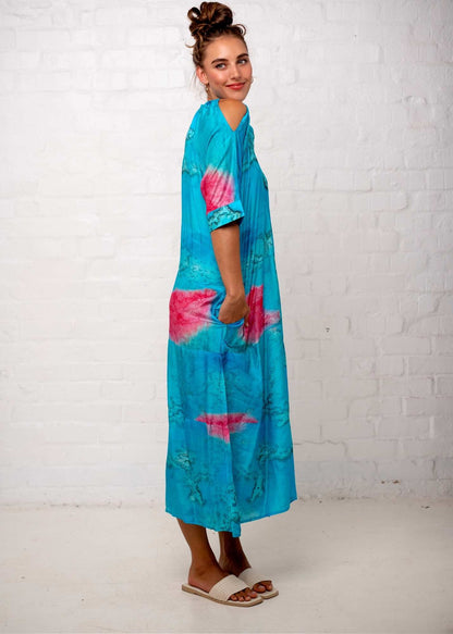 Adalynn Dress in Turquoise Tulip